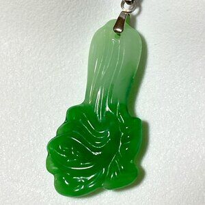 Cute Green Agate Vegetable Pendant